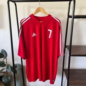 Adidas Red Soccer Jersey with Number 7